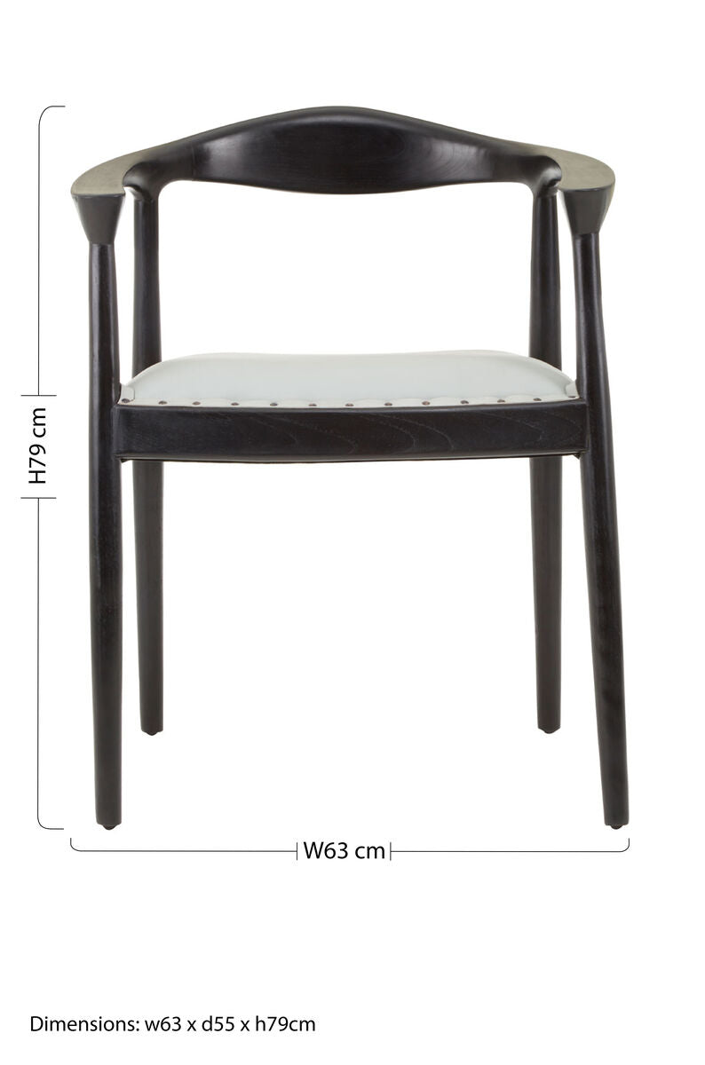 Open Back Grey Leather Chair | Kendari