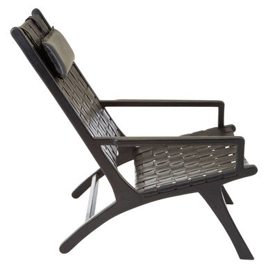 Black Leather Woven Chair | Kendari