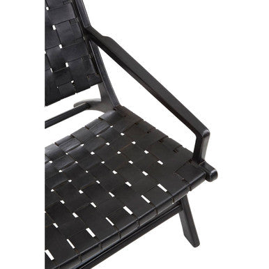 Black Leather Woven Chair | Kendari