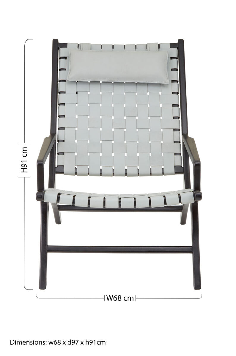 Grey Woven Leather Strap Chair | Kendari