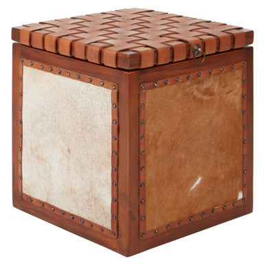 Hair on Leather Storage Stool | Kendari