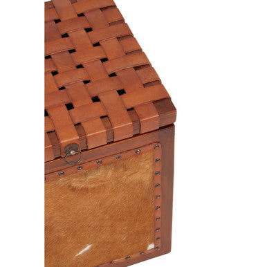 Hair on Leather Storage Stool | Kendari