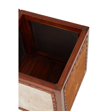 Hair on Leather Storage Stool | Kendari