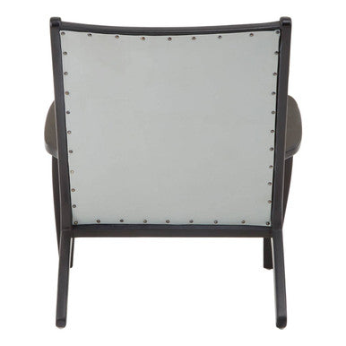Grey Leather and Teak Wood Chair | Kendari