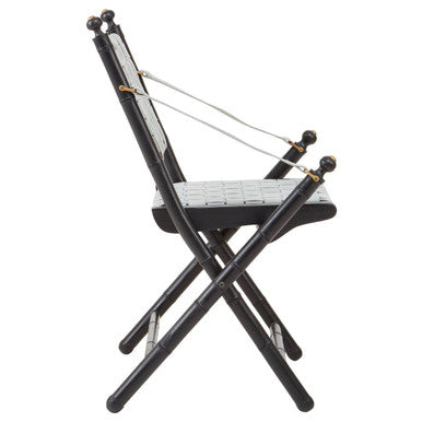 White Leather and Black Teak Wood Chair | Kendari
