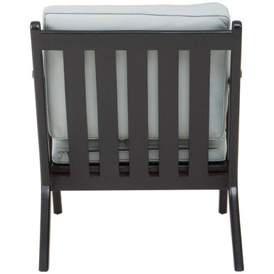 Grey Leather and Black Teak Wood Armchair | Kendari