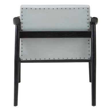 Grey Leather Armchair with Black Teak Wood Frame | Kendari