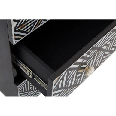 Black and Mother of Pearl Chest of 3 Drawers | Fusion