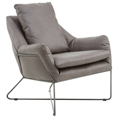Grey Faux Leather Chair | Hugo