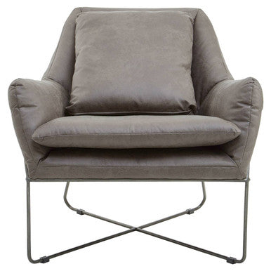 Grey Faux Leather Chair | Hugo