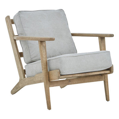 Grey Linen Oak Frame Armchair | Harry