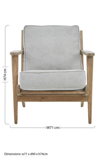 Grey Linen Oak Frame Armchair | Harry