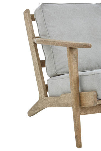 Grey Linen Oak Frame Armchair | Harry