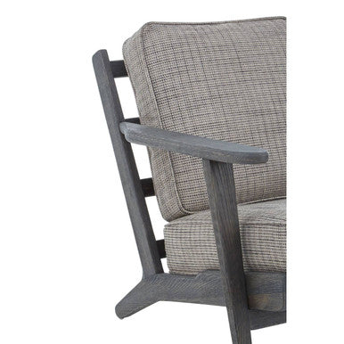 Tweed Armchair with Black Oak Wood Frame | Hector