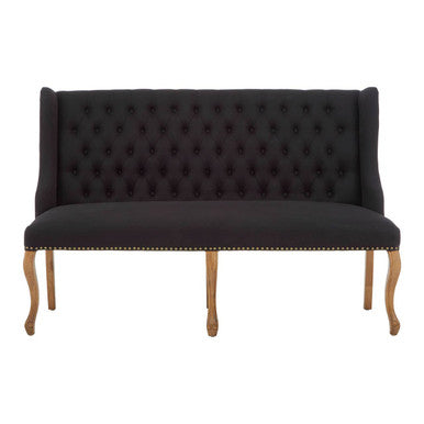 2 Seater Black Bench Sofa | Harrison