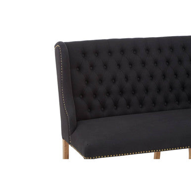 2 Seater Black Bench Sofa | Harrison