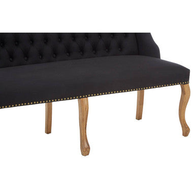 2 Seater Black Bench Sofa | Harrison