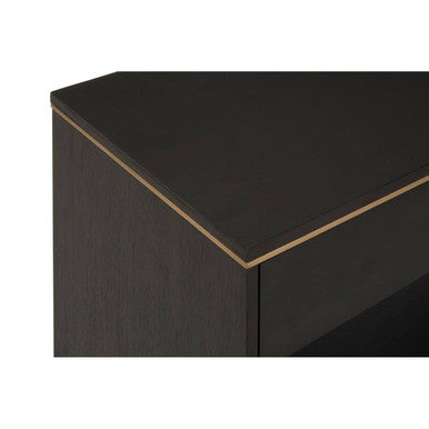 Brown Oak Veneer Wooden Console Table with Storage Space | Diamond