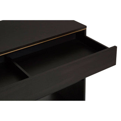 Brown Oak Veneer Wooden Console Table with Storage Space | Diamond