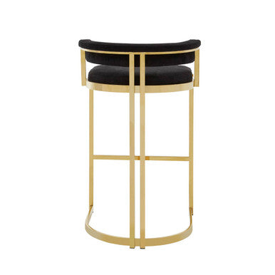 Black Velvet and Gold Bar Stool | Piermount