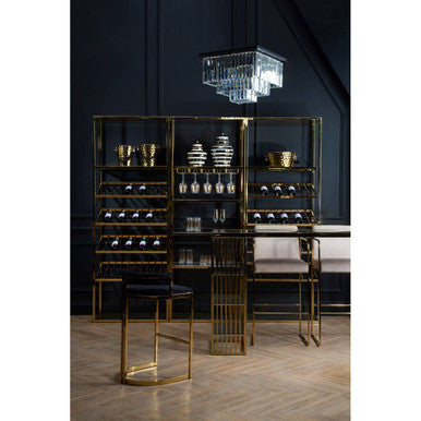 Black Velvet and Gold Bar Stool | Piermount