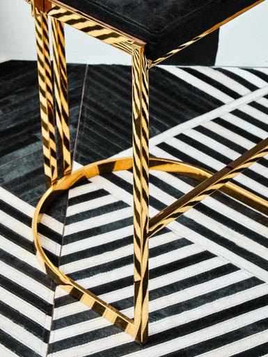 Black Velvet and Gold Bar Stool | Piermount