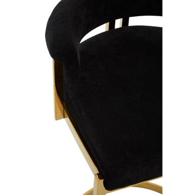 Black Velvet and Gold Bar Stool | Piermount