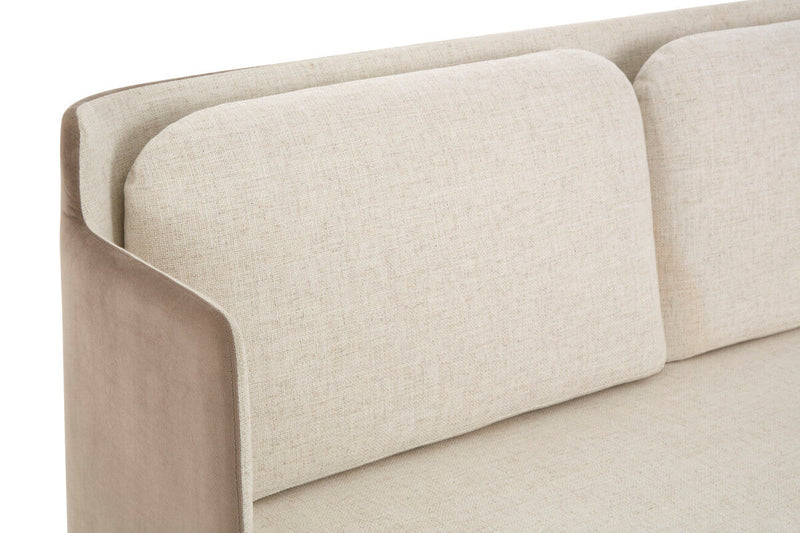 White and Mink 2 Seater Sofa with Metal Base | Piermount