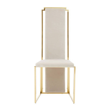Gold Frame High Back Dining Chair | Deana