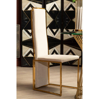 Gold Frame High Back Dining Chair | Deana