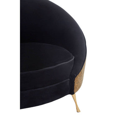 Black Velvet and Leopard Print Cocoon Chair | Manhattan