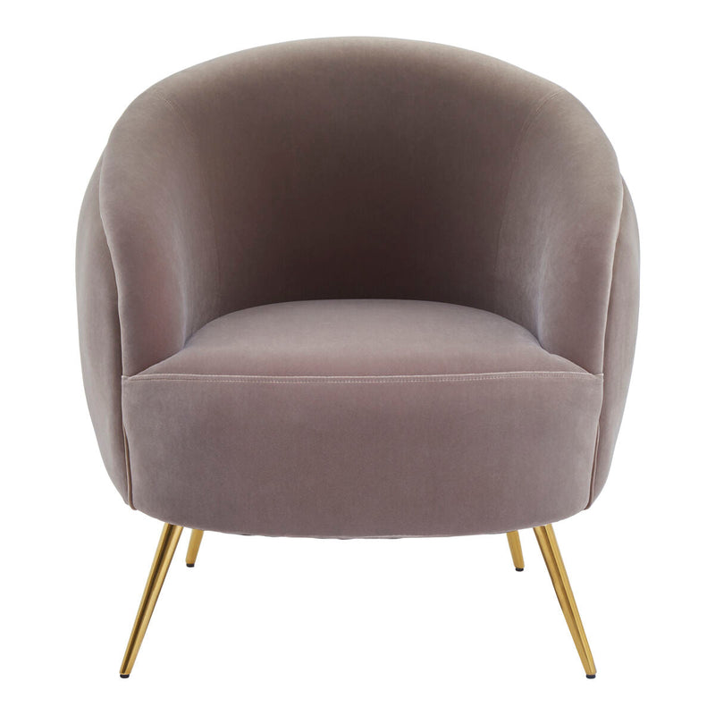 Mink Velvet Curved Accent Chair | Manhattan