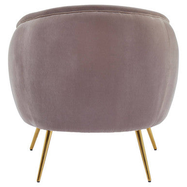 Mink Velvet Curved Accent Chair | Manhattan