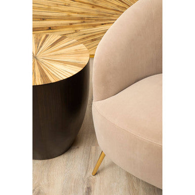 Mink Velvet Curved Accent Chair | Manhattan