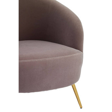 Mink Velvet Curved Accent Chair | Manhattan