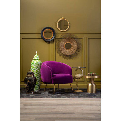 Purple Velvet Curved Accent Chair | Manhattan