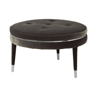 Grey Velvet Footstool | Manhattan