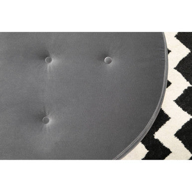 Grey Velvet Footstool | Manhattan