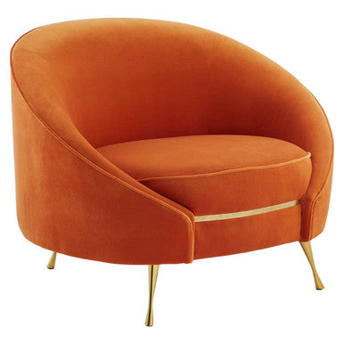 Orange Velvet Cocoon Chair | Manhattan