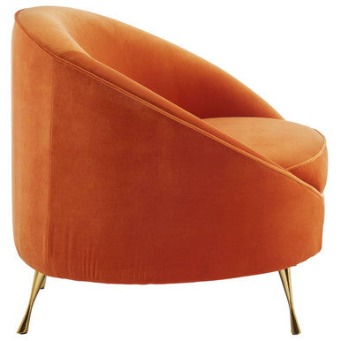 Orange Velvet Cocoon Chair | Manhattan