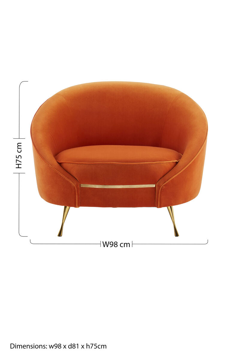 Orange Velvet Cocoon Chair | Manhattan