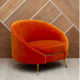 Orange Velvet Cocoon Chair | Manhattan