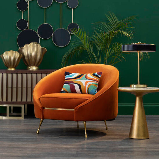 Orange Velvet Cocoon Chair | Manhattan