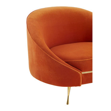 Orange Velvet Cocoon Chair | Manhattan