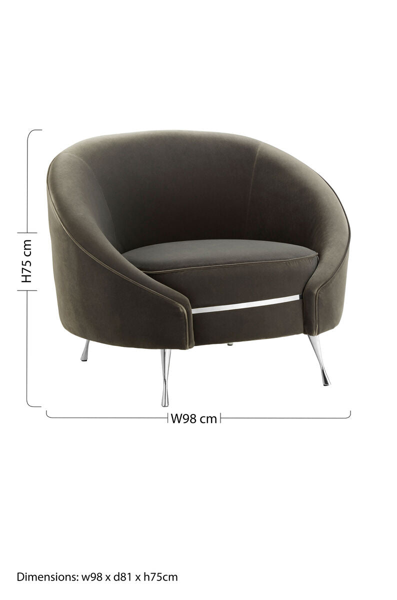 Grey Velvet Cocoon Chair | Manhattan