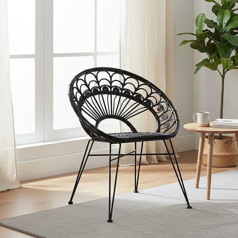 Black Natural Rattan Chair | Manado