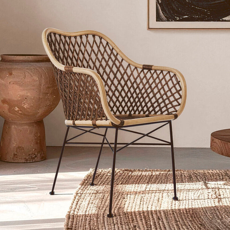 Natural Rattan and Metal Chair | Manado