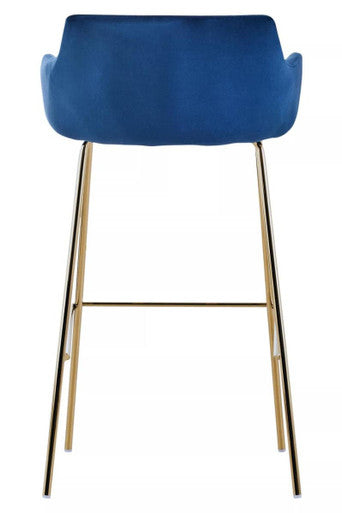 Blue Velvet Low Back Bar Chair | Tamzin