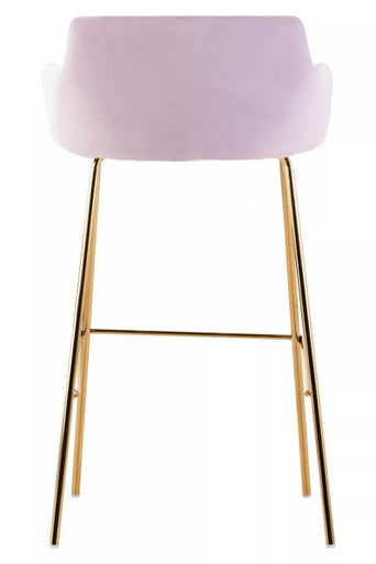 Pink Velvet Low Back Bar Chair | Tamzin