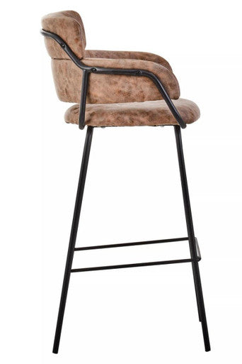 Brown Faux Leather Bar Chair | Tamzin